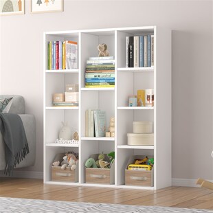 简约五格承重书架创意书柜格子柜木质小柜K子储物柜简易收纳组合