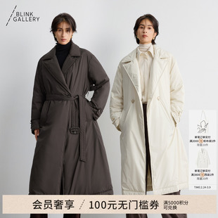 BLINK/环保再生纺棉+90白鹅绒超轻风衣羽绒服西装大翻领大衣外套