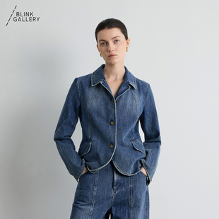 BLINK 短外套 洋裁赤耳原牛短上衣复古风做旧立体剪裁小西装