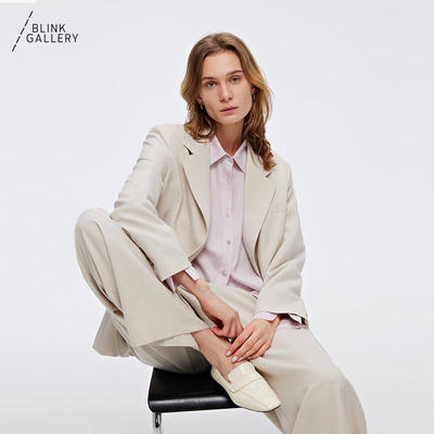 BLINK/「释演经典」日本麻混纺外套气质通勤廓形西装抗皱上衣