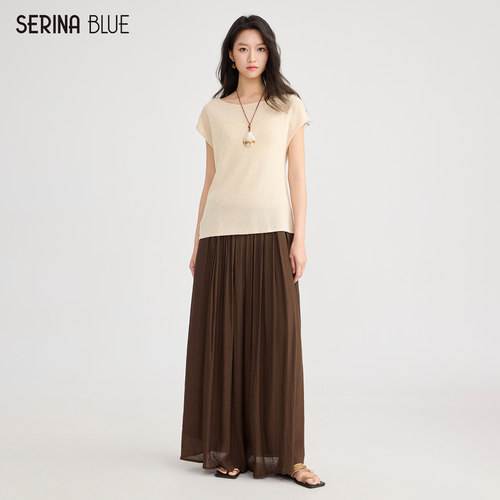 SeRinaBlue女士短袖t恤裙裤套装