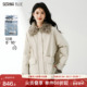 SeRinaBlue2025冬季 羽绒棉服女可拆卸毛领加厚外套 风短款 新款 工装