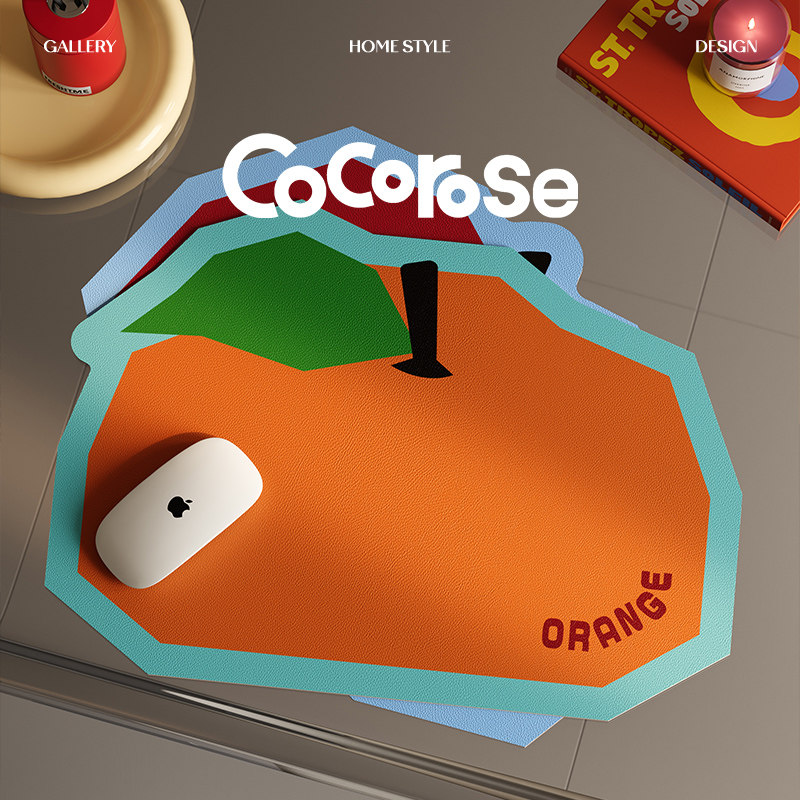 水果派对卡通可爱多巴胺高颜值鼠标垫少女心可擦免洗耐脏皮革垫子,居家布艺,办公桌垫,淘宝优惠券,粉丝福利购,淘宝优惠卷