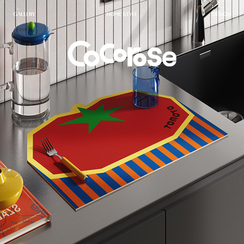 水果派对多巴胺卡通可爱厨房台面沥水垫硅藻泥隔热杯垫吸水垫餐垫,居家布艺,餐垫,淘宝优惠券,粉丝福利购,淘宝优惠卷