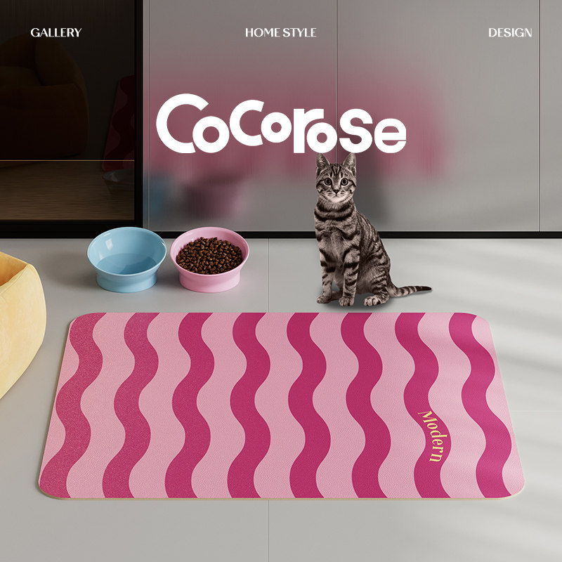 糖果想象宠物吃饭餐垫猫碗垫子猫狗专用防污防水防尿垫皮革地垫子