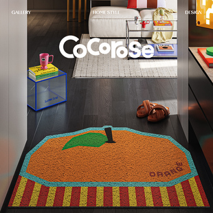 水果派对入户丝圈地垫门垫门口防滑卡通脚垫门外入门玄关刮灰垫子