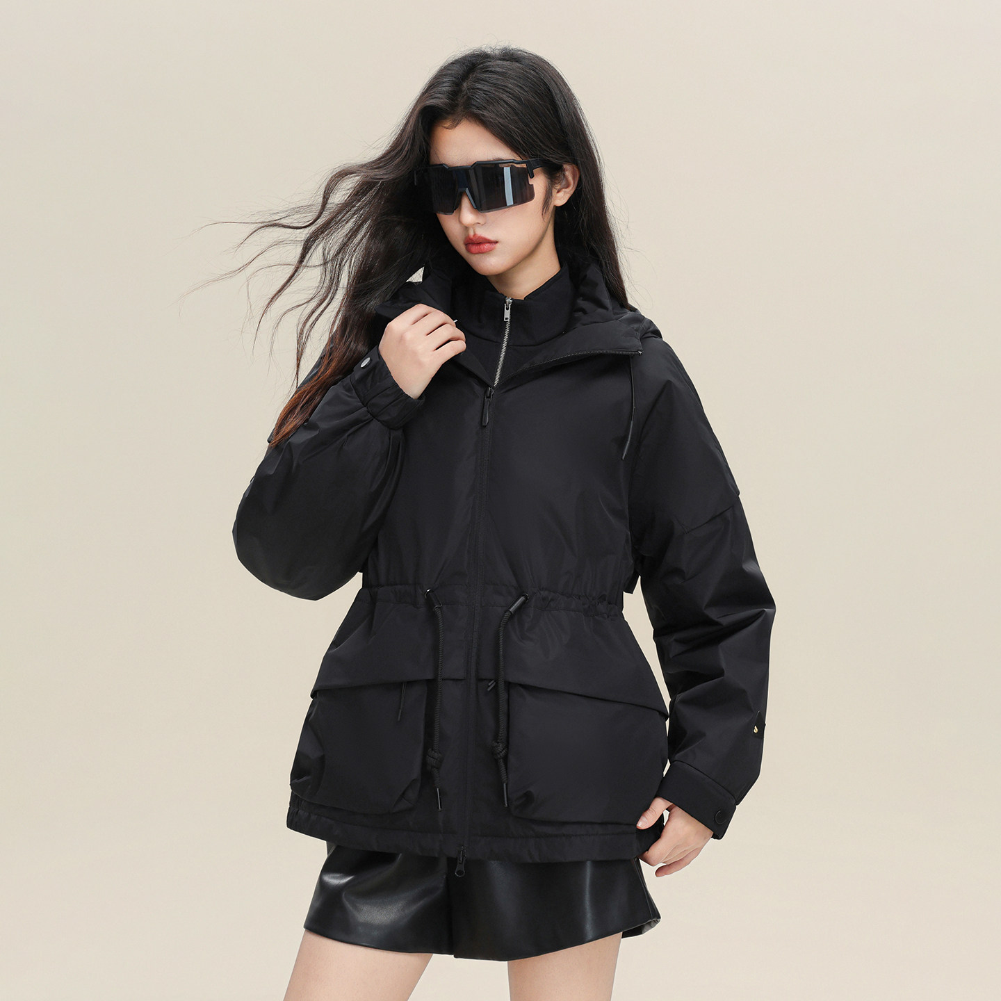 冬装收腰鹅绒羽绒服外套女