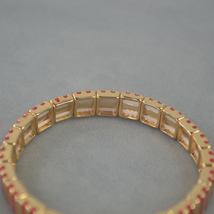 RA 镀金 红色珐瑯 弹力 手镯