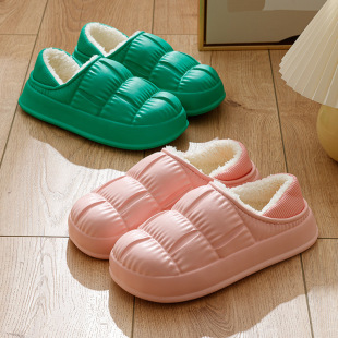 防滑拖鞋 极速网红款 包跟情侣款 EVA防水棉拖鞋 冬可1双 厚底棉拖新款