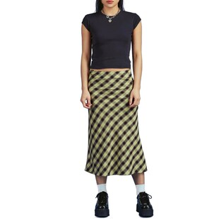 Vintage 90s Plaid High Waist Printing A-Line Long Skirt Y2K