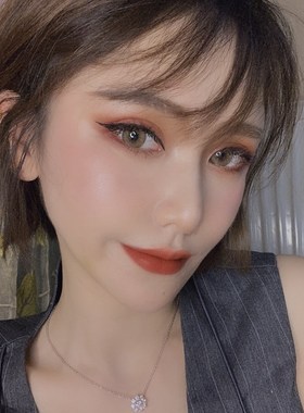 小众方恰拉同款sunflower满钻花朵太阳花1克拉60分锦簇锁骨项链女