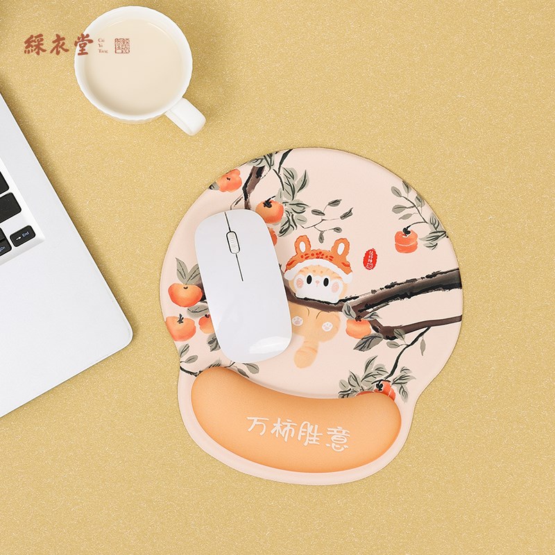 国风可爱猫咪鼠标垫硅胶护腕创意手托电脑办公护手腕垫子AC