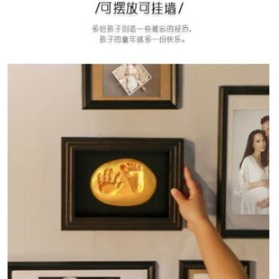 宝宝周岁纪念品定制新生婴儿手脚印摆台100天创意一周岁脚丫印泥r