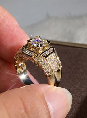 14K Gold 3 Carats Diamond Ring for Men Rock 14k Gold Jewelry