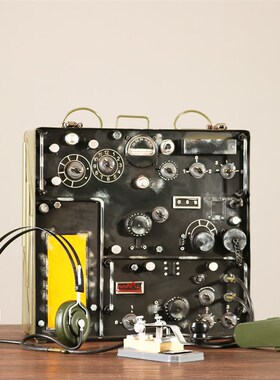 极速老式仿真电报机模型复古旧无线电台发报机摆件小八一物件装饰