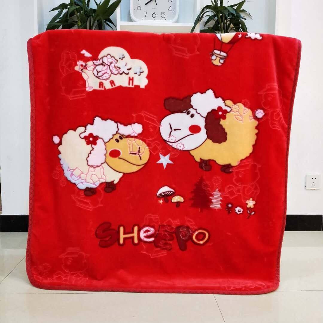 极速秋冬新生婴儿儿童毯盖腿小毛毯双层加厚幼儿园午睡毯珊瑚绒被
