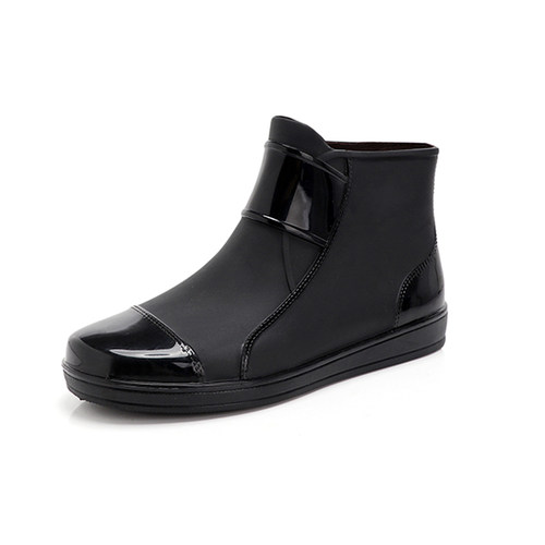 极速Rain Boots Mens Fashion Short Tube Non-slip Wear-resist