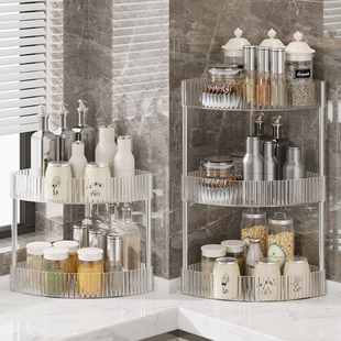 速发厨房置架物台面打落三角调料挂架墙角转角收纳架免角孔调料置