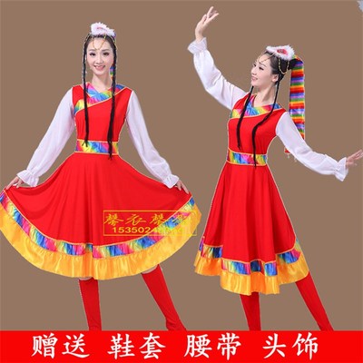 速发藏族舞服装新 套蒙 广场舞服装款藏服舞裙装古舞蹈演出表演服