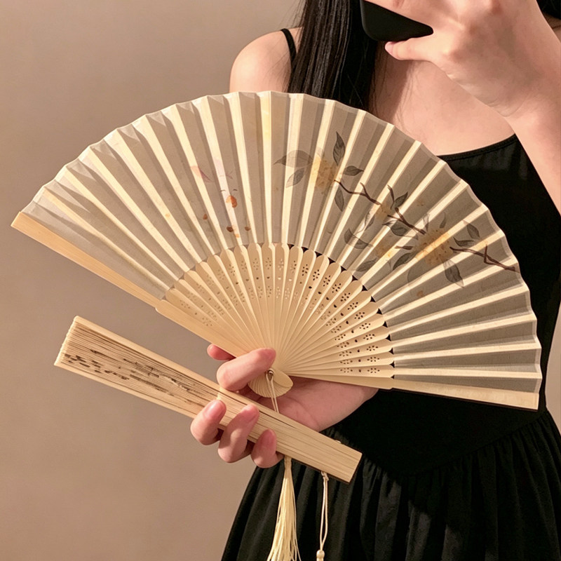 古风折扇夏天旗袍汉服随身折叠扇图片