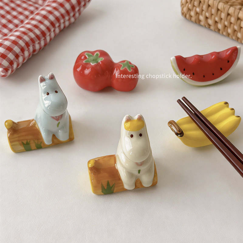 可爱河马筷子架家永高档陶瓷筷托创意精致筷枕套装新款搁筷架卡通,餐饮具,筷子架,淘宝优惠券,粉丝福利购,淘宝优惠卷