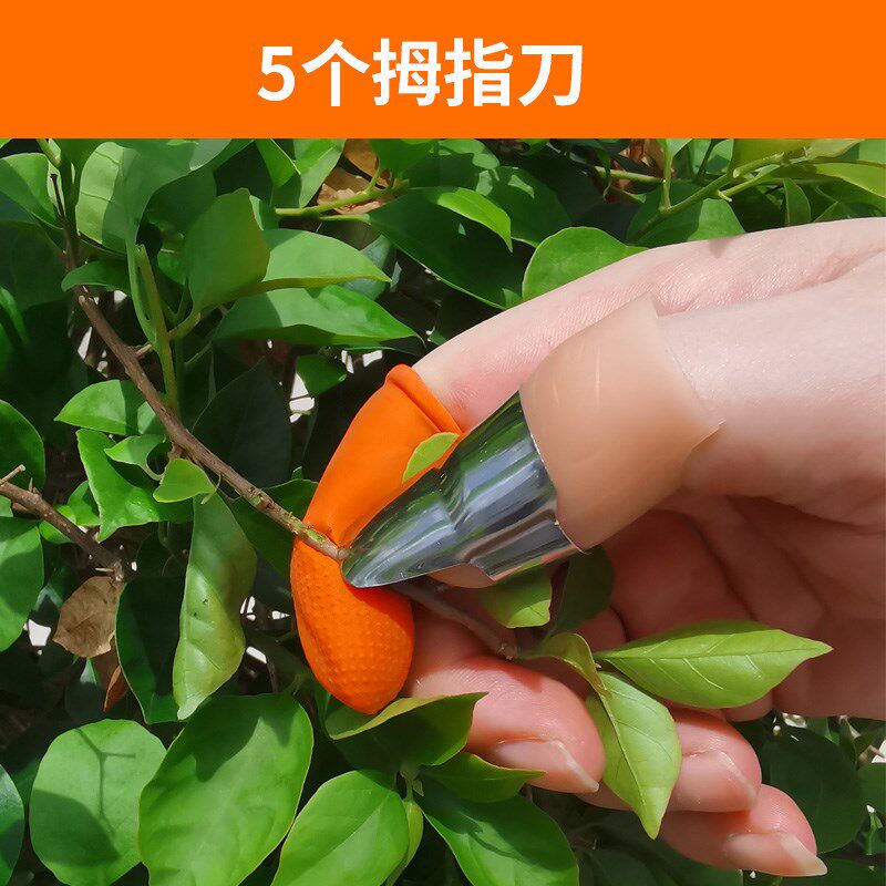 现货速发摘花椒拇指刀铁手指护套摘菜干活剥蒜假指甲套指头套大拇