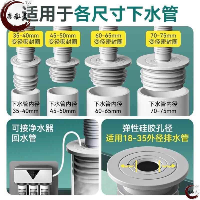 速发厨房下水管密封塞洗衣机排水管道5075封口盖硅胶圈防返臭堵口