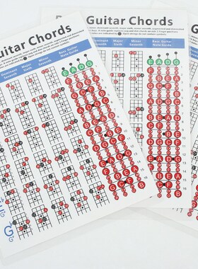 速发四弦吉贝法和弦谱 200g铜版纸电他和弦指法图练习图 指斯表