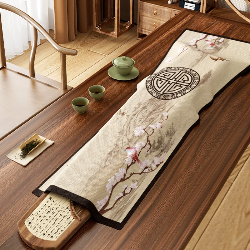 速发新中式禅意古筝罩防尘盖布古风琴披专用遮灰布家用古琴保护罩