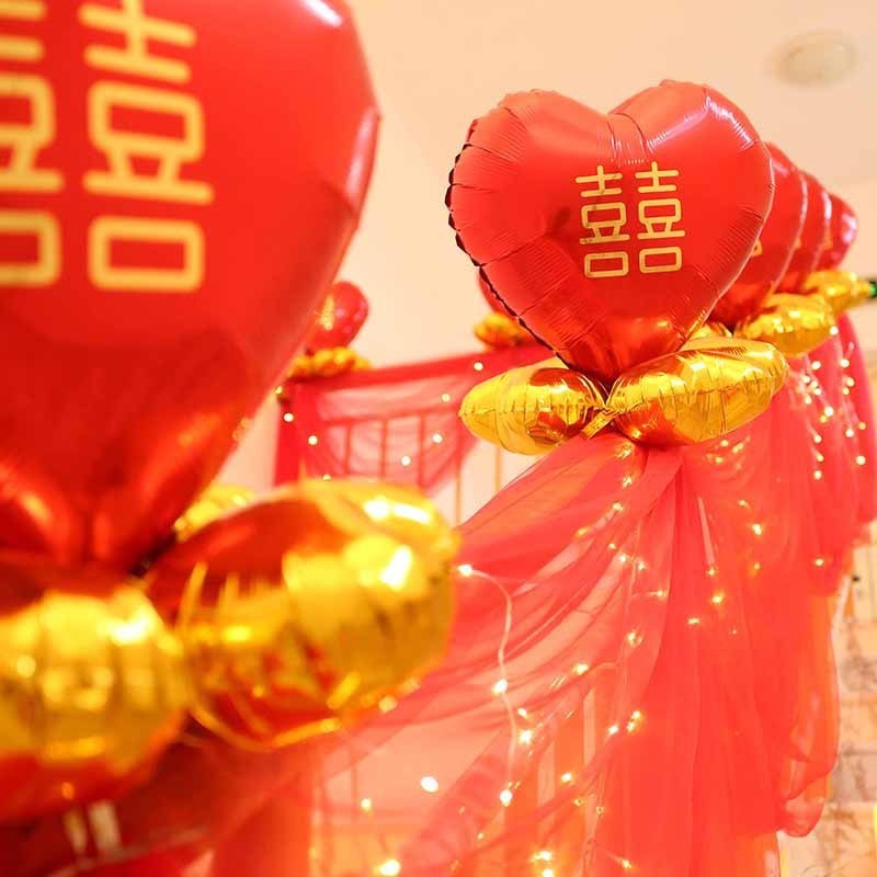 速发结婚庆用新婚房布置楼梯意手装饰婚礼品房浪漫气球套装创扶男