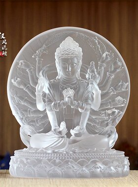 速发古法琉金准提佛母供光璃刚底座发奉佛像客厅供奉摆件