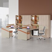 速发办务双人面对面财职员工公员办公室桌椅组合简约家具