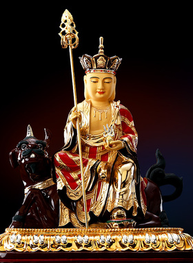 速发纯铜鎏金坐藏地藏王佛像居家供奉地藏王地藏像菩萨像谛听地骑