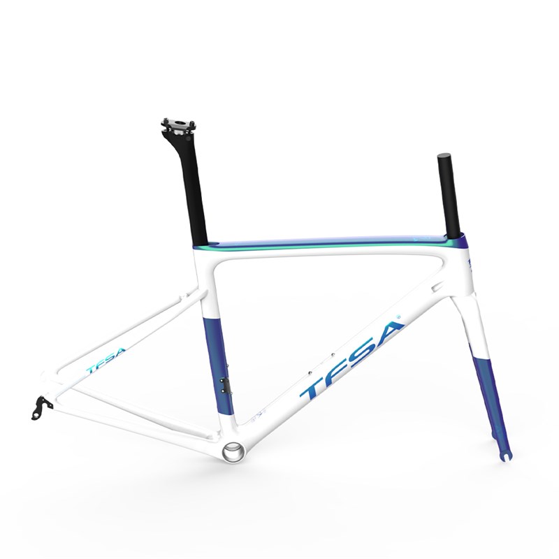 新品工厂直销TFSA JH-06烤漆亮光全碳纤维公路自行车架BSA一体螺