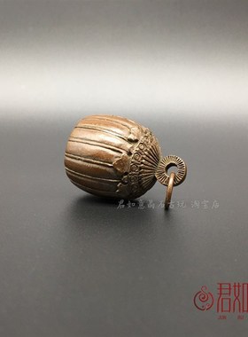 快速发货实心铜秤砣摆件 仿古旧藏南瓜铜秤砣Q挂件压纸铜宠茶宠铜