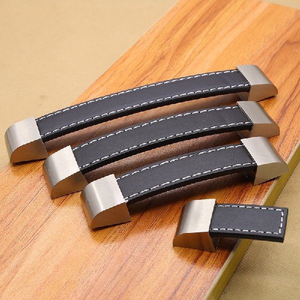 Zinc Alloy Vintage Leather Handle And Knobs For Furniture