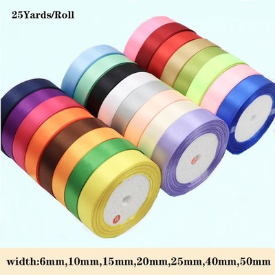 25Yards/Roll 6mm 10mm 15mm 20mm 25mm 40mm 50mm Handwork Silk