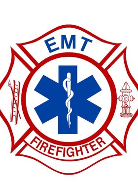 YJZT 14.5CM*14.5CM Funny EMT Firefigher Various Car Sticker