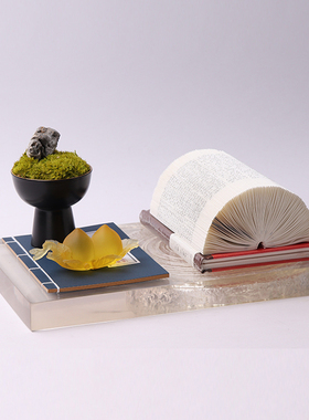 新中式艺术套装组合摆件现代简约样板房托盘设计师售楼处软装饰品