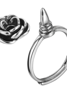 铜合金戒指带刺的玫瑰花戒指防身尖刺流行新款食指时尚开口戒指秋