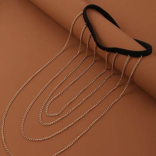 极速Fashion Simple Boho Gold Color Metal Multilayer Leg Chai