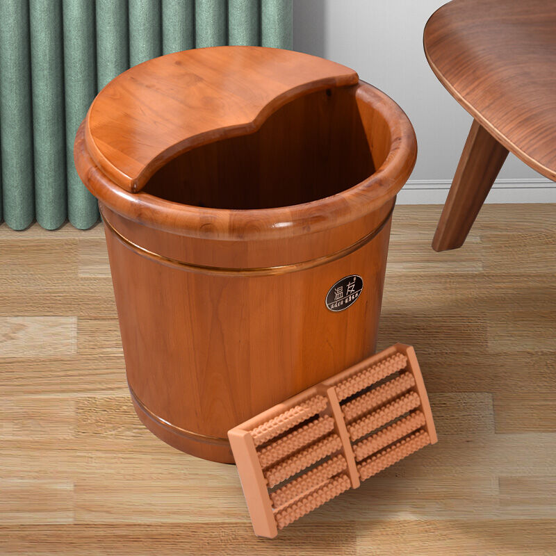 泡脚桶木桶香柏木泡脚木桶家用木盆洗脚盆过小腿足浴盆柚木色