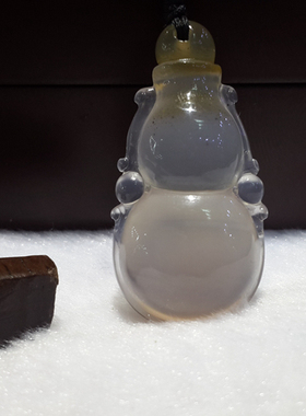 天然翡翠色黄翡冰种玻璃种紫罗兰葫芦子孙万代挂件吊坠 招财男女