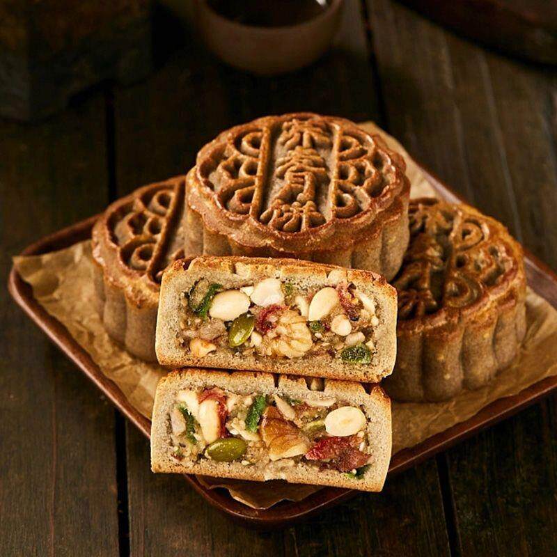 无糖精荞麦月饼全麦杂粮粗粮五仁广式代餐批发食品吃