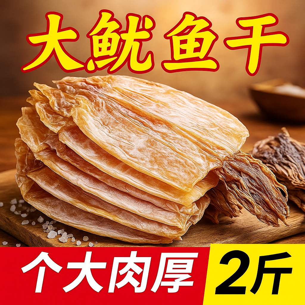 鱿鱼干大鱿鱼正宗野生无盐淡晒鱿鱼批发海鲜干货自然风干孕妇煲汤