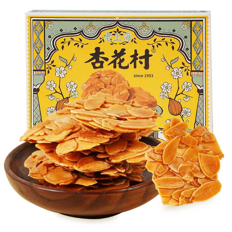 扁桃仁酥瓦片酥薄脆片巴旦木薄烧坚果饼干手工上海小吃零食