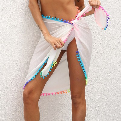Summer Beach Sarongs Women Sexy Sheer Mesh Swimsuit Wrap Ski