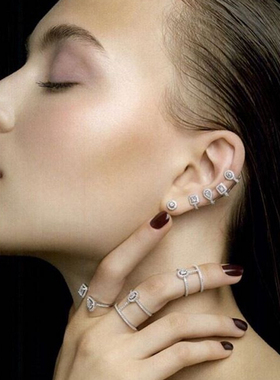 Uilz Punk Style Fashion Round AAA Cubic Zirconia Geometry