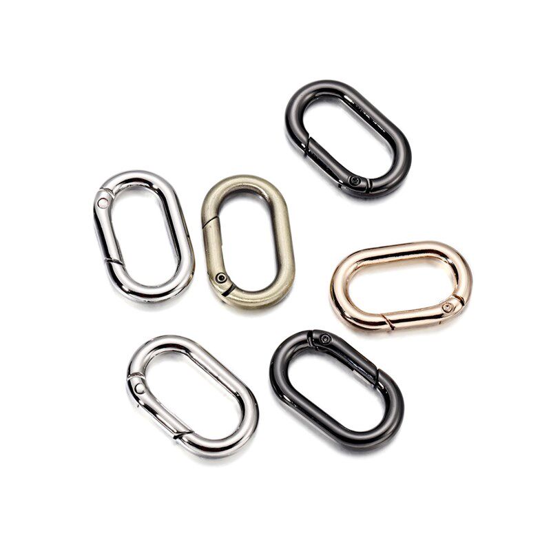 5Pcs/lot Metal Oval Ring Spring Clasps Openable Carabiner Ke