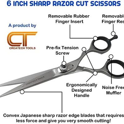 CT Hair Scissors Set  6 inch Hair Cutting and 4 inch Trimm